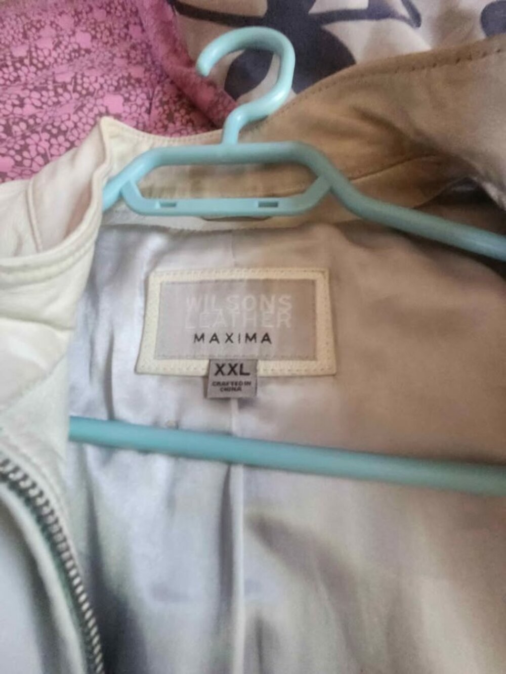 Ladies XXL white Leather Jacket